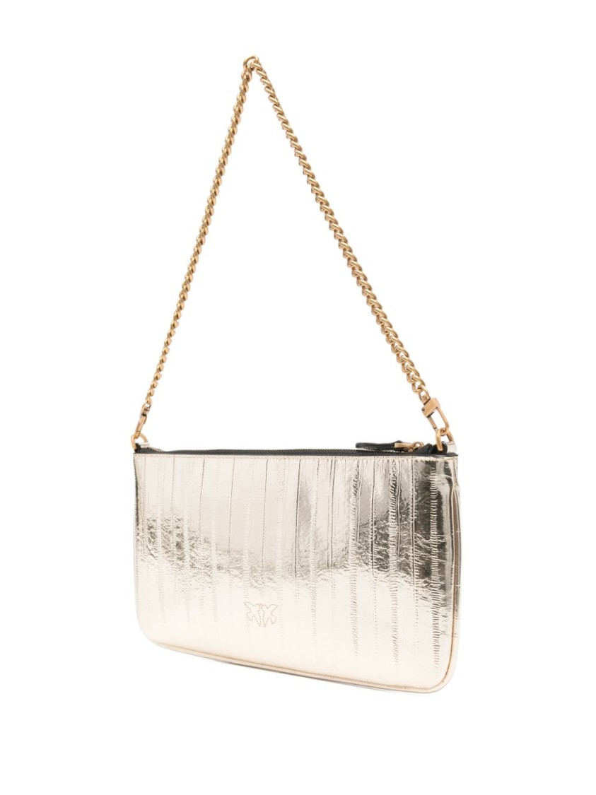 Shop Pinko Metallic Finish Wallet With Textured Surface