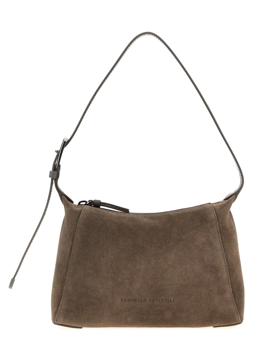 Brunello Cucinelli Suede Bc Duo Bag With Shiny Details