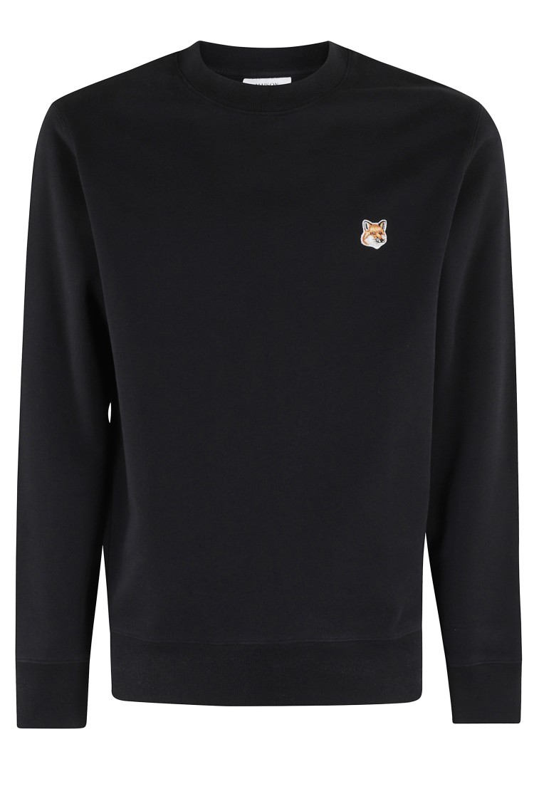 Shop Maison Kitsuné Fox Head Patch Regular Sweatshirt In Black