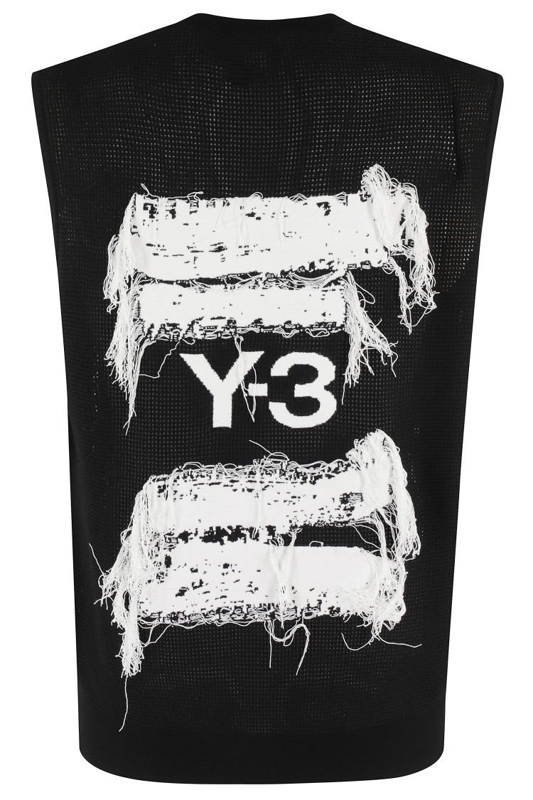 Shop Y-3 U Gfx Perforated Stretch Fabric Gilet In Black