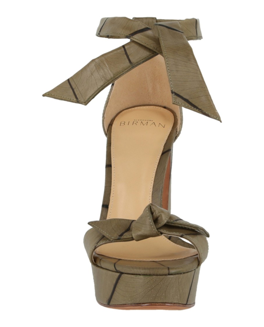 Alexandre Birman Clarita Curve Heel Sandals In Green