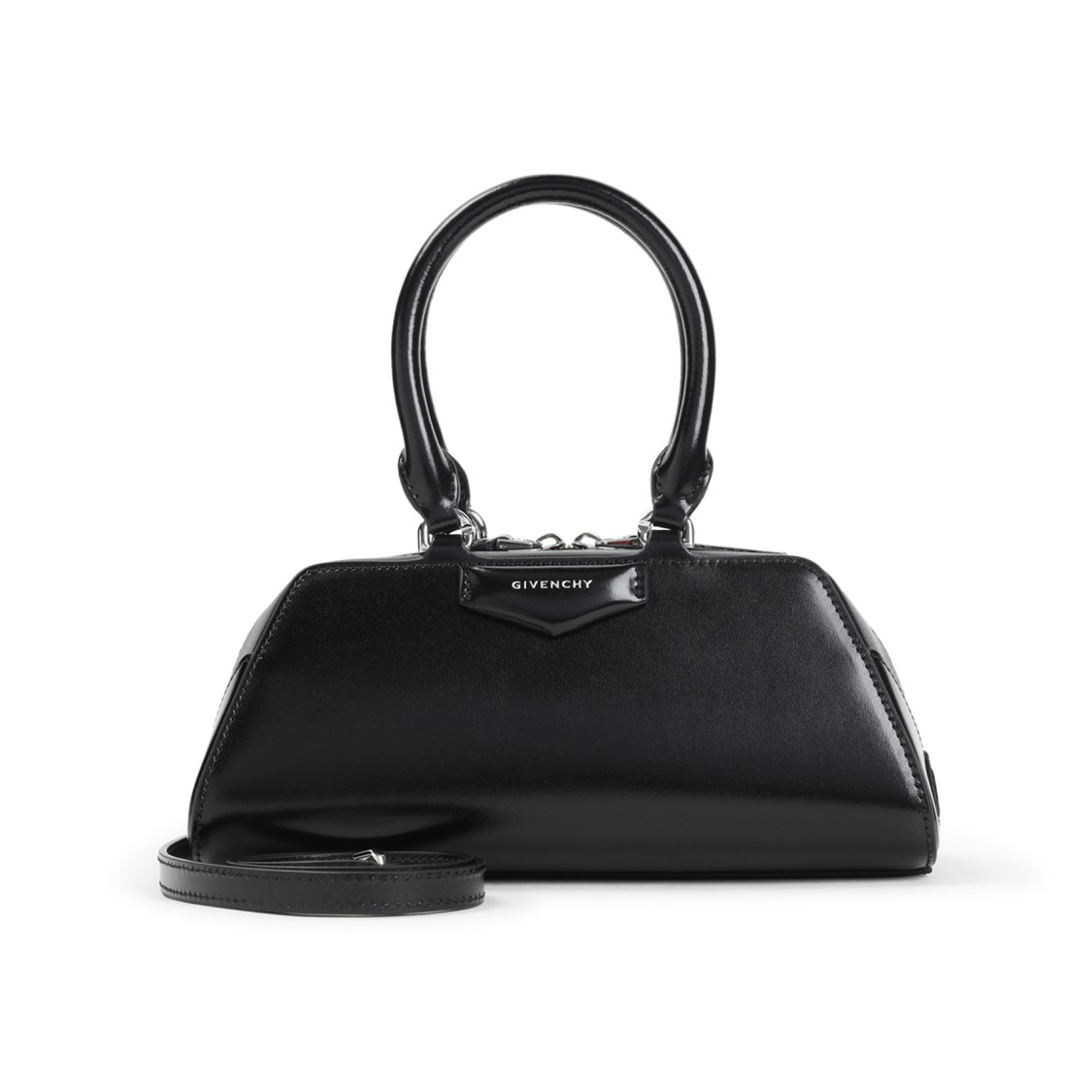 Givenchy Mini Antigona Ew Top Handle Bag In Calf Leather In Black