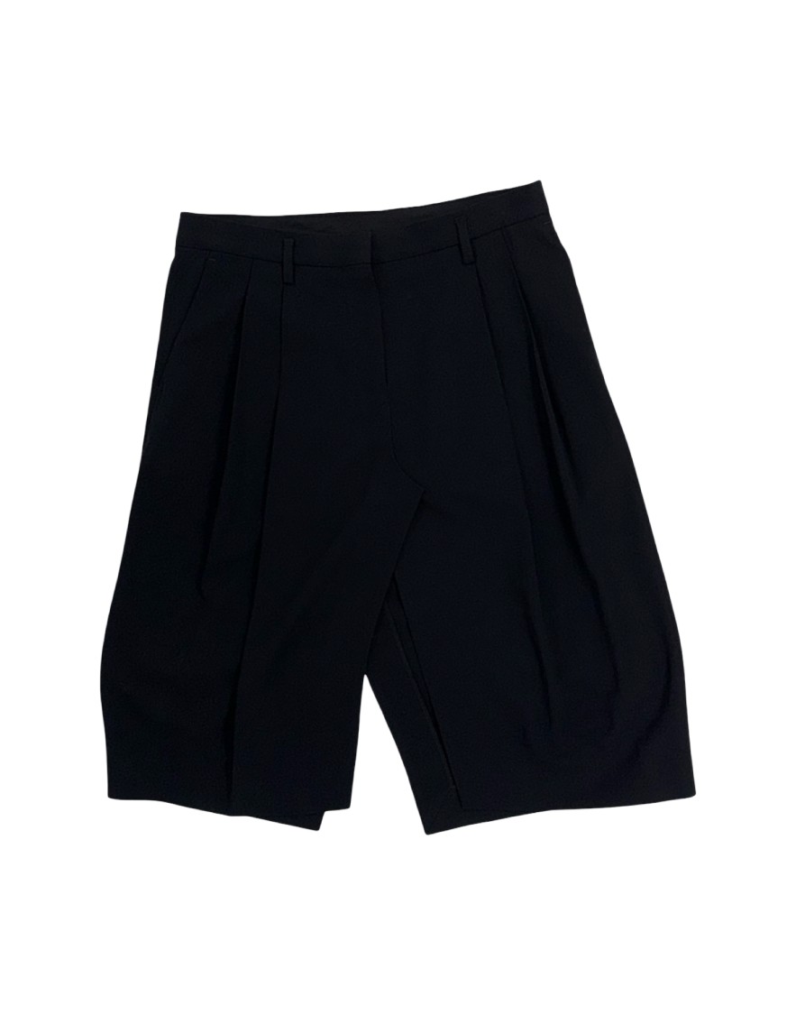 Acne Studios Split Design Bermuda Shorts With Pleated Front In Black
