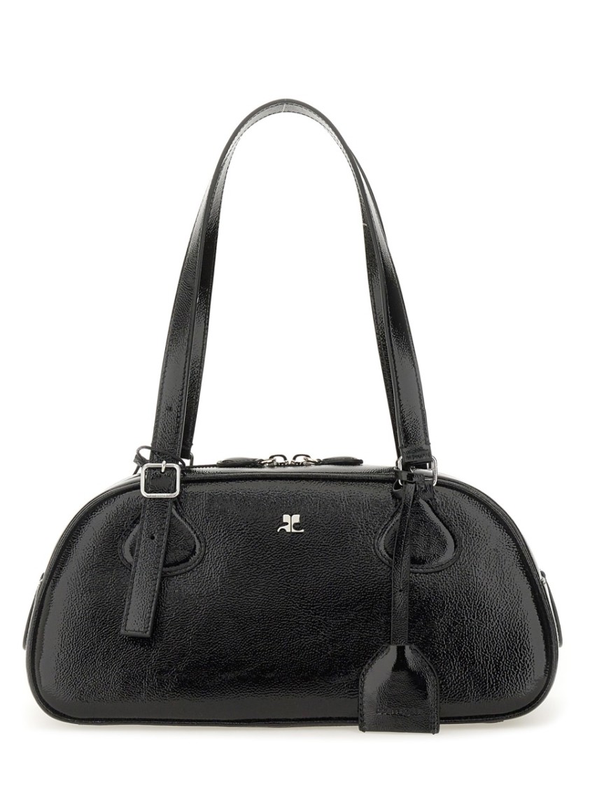 Courrèges Shoulder Bags With Adjustable Strap And Top Handle In Black
