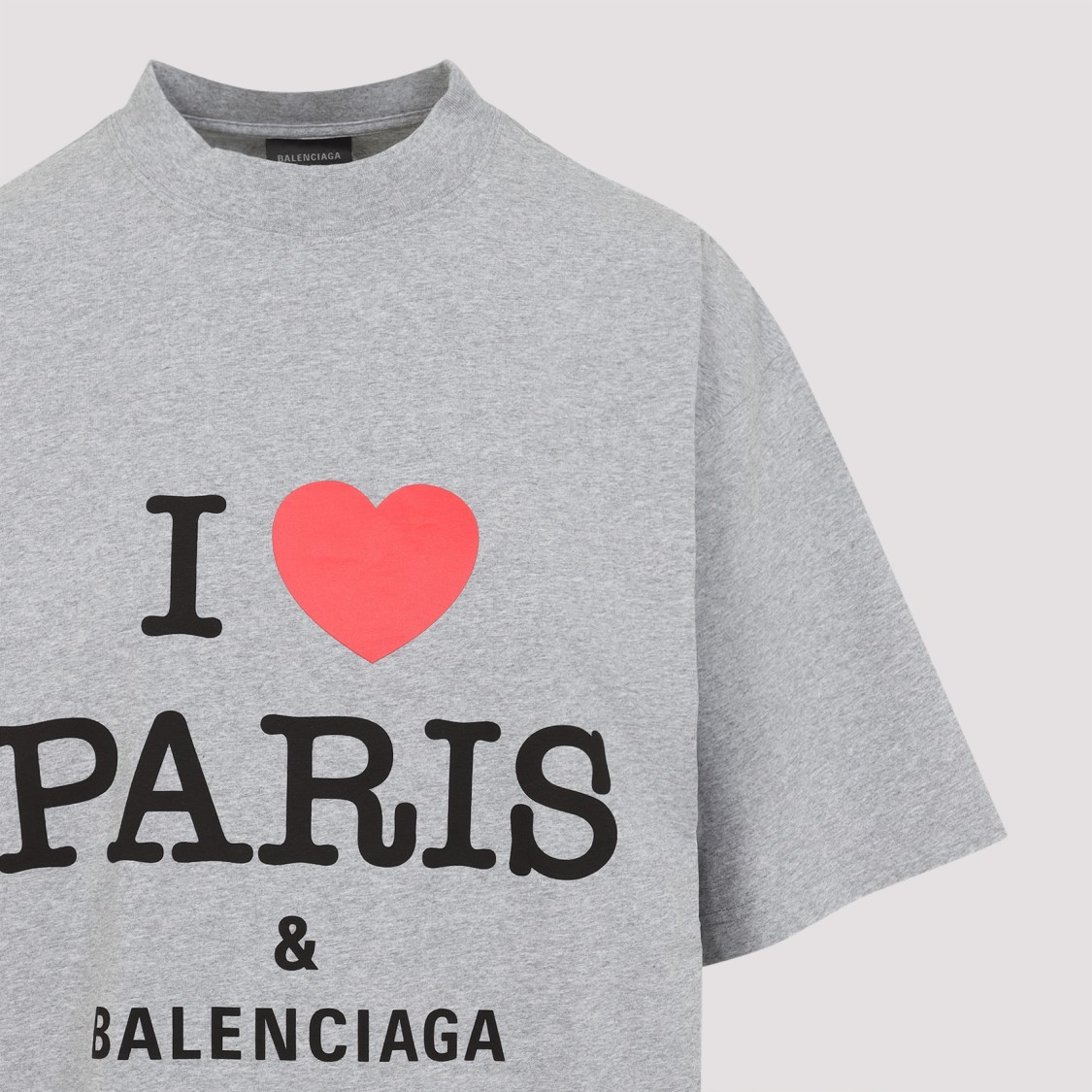 Balenciaga Grey Crewneck T-shirt With Maxi Logo Print On The Front In Cotton Woman In Grey
