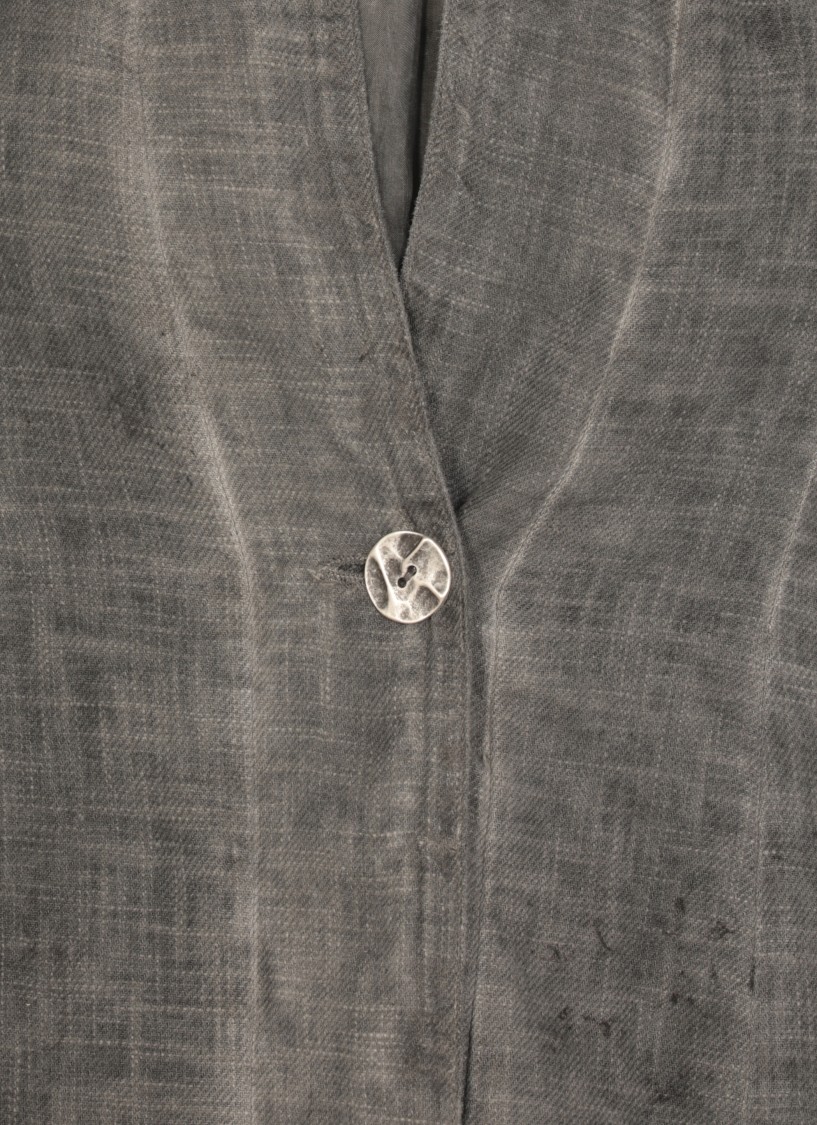 Shop Sanctamuerte Grey Linen And Cotton Vest