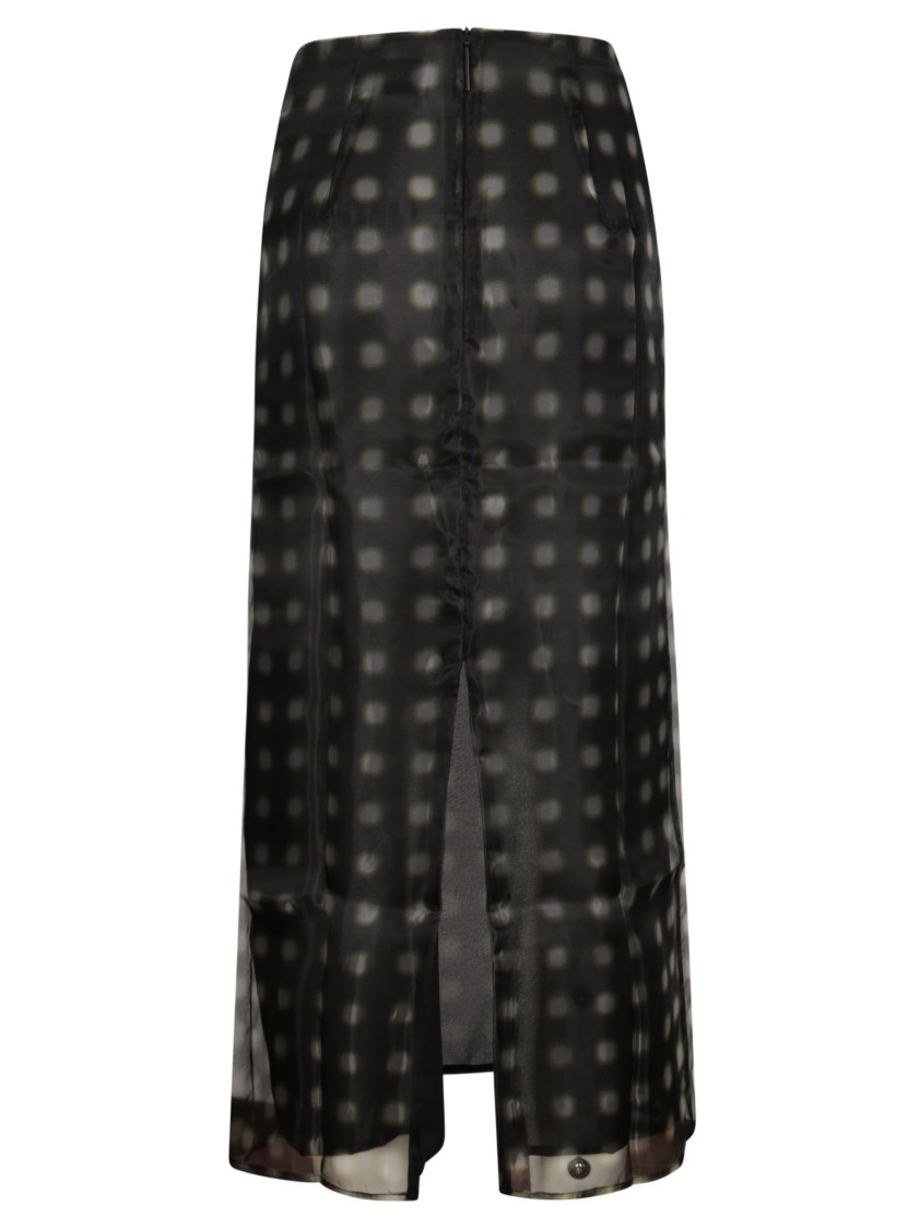 16arlington Semi-transparent Design Midi Skirt In Green