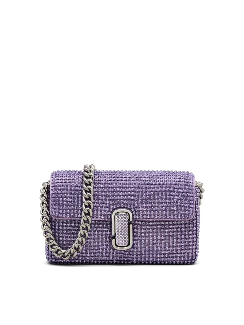Marc Jacobs The Rhinestone J Marc Logo Mini Shoulder Bag In Gray