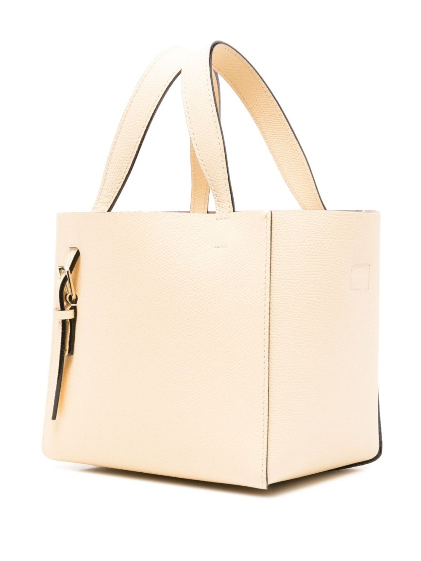 Valextra Micro Bucket Tote Bag With Adjustable Handles In Neutrals