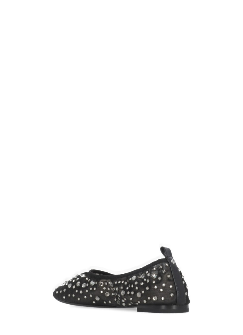 Shop Tory Burch Black Ballet Shoes With Strass