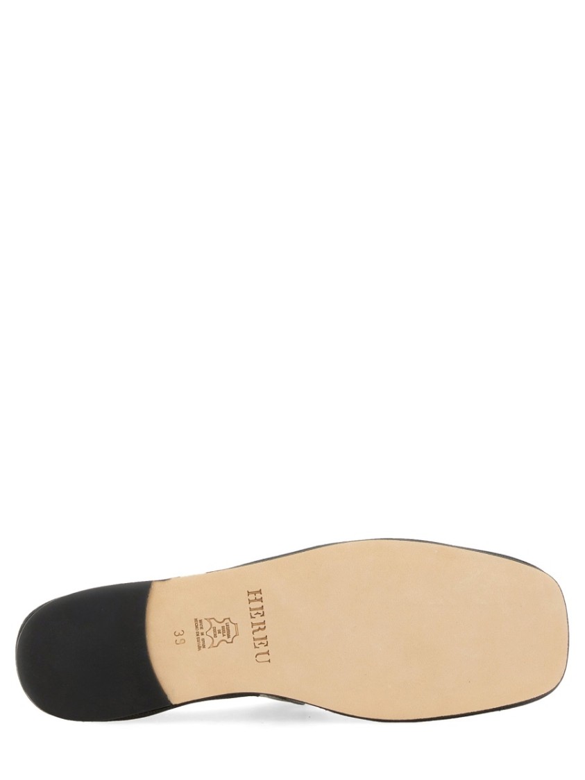 Hereu Crinkled Lambskin Shoes With Knot Detail In Black