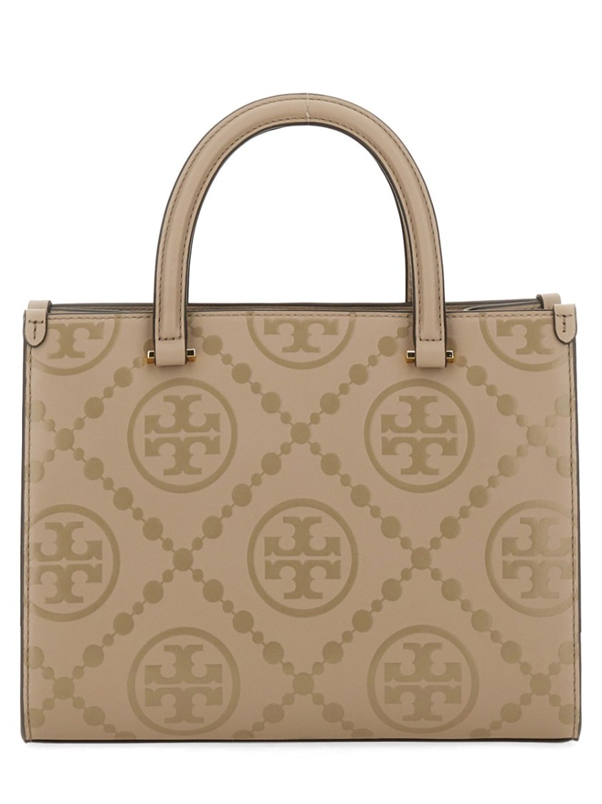 Tory Burch T Monogram Handbag In Neutrals