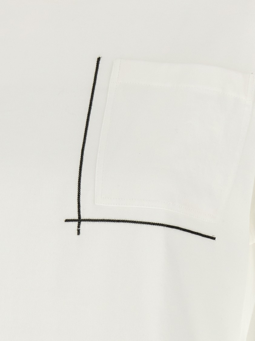 Brunello Cucinelli Cotton T-shirt With Monile Detail And Crewneck