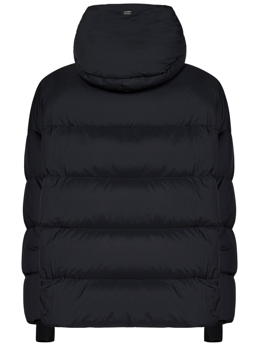 Herno Womens Waterproof Microfibre Bomber Jacket In Black