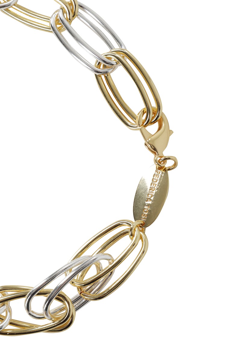 Federica Tosi Interlinked Gold And Silver-toned Necklace In Gold