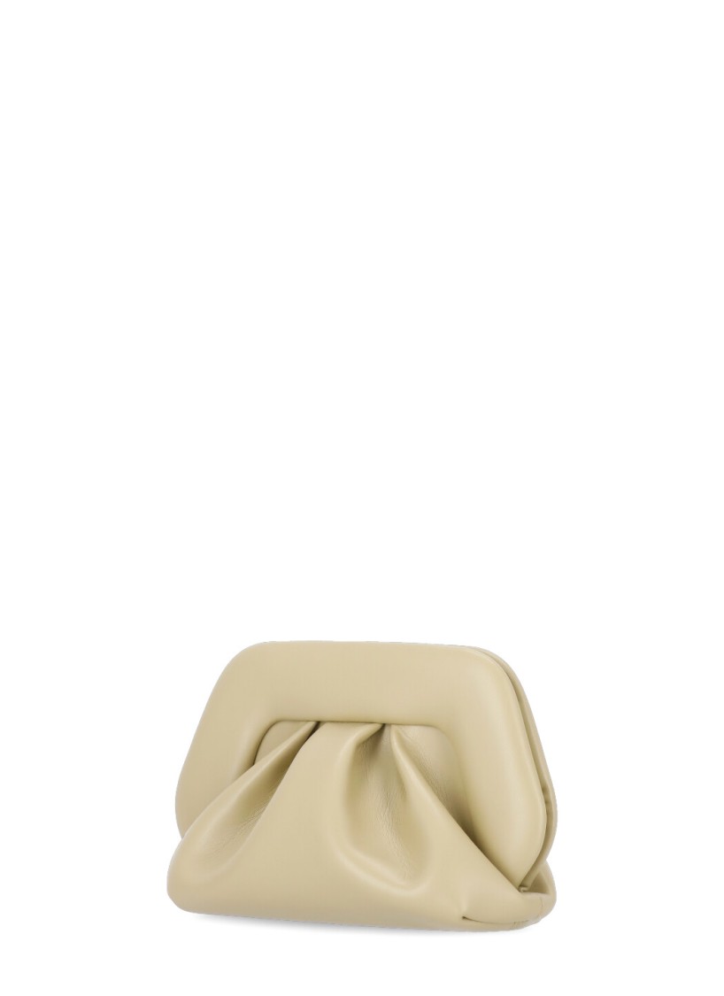 Themoirè Green Vegan Leather Gea Vegan Clutch Bag In Green