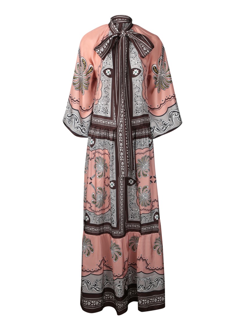 La Doublej La Double J Maxi Silk Dress With Bow-detail