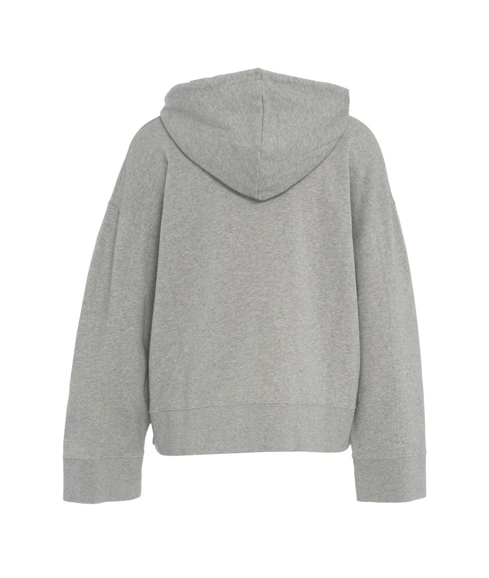 Shop Semicouture Semi Couture Hoodie With Side Slits In Grey