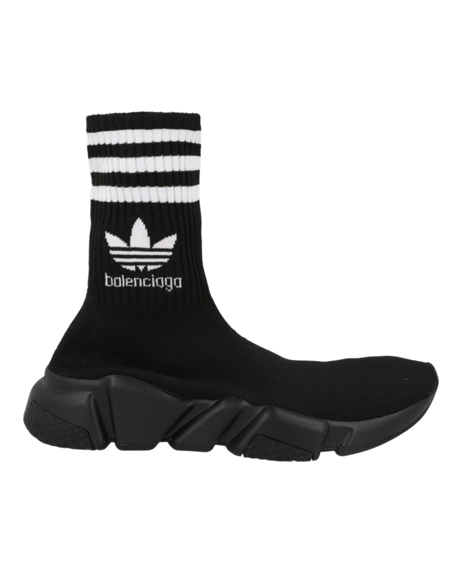 Balenciaga Speed Lt Leather Sneaker B In Black