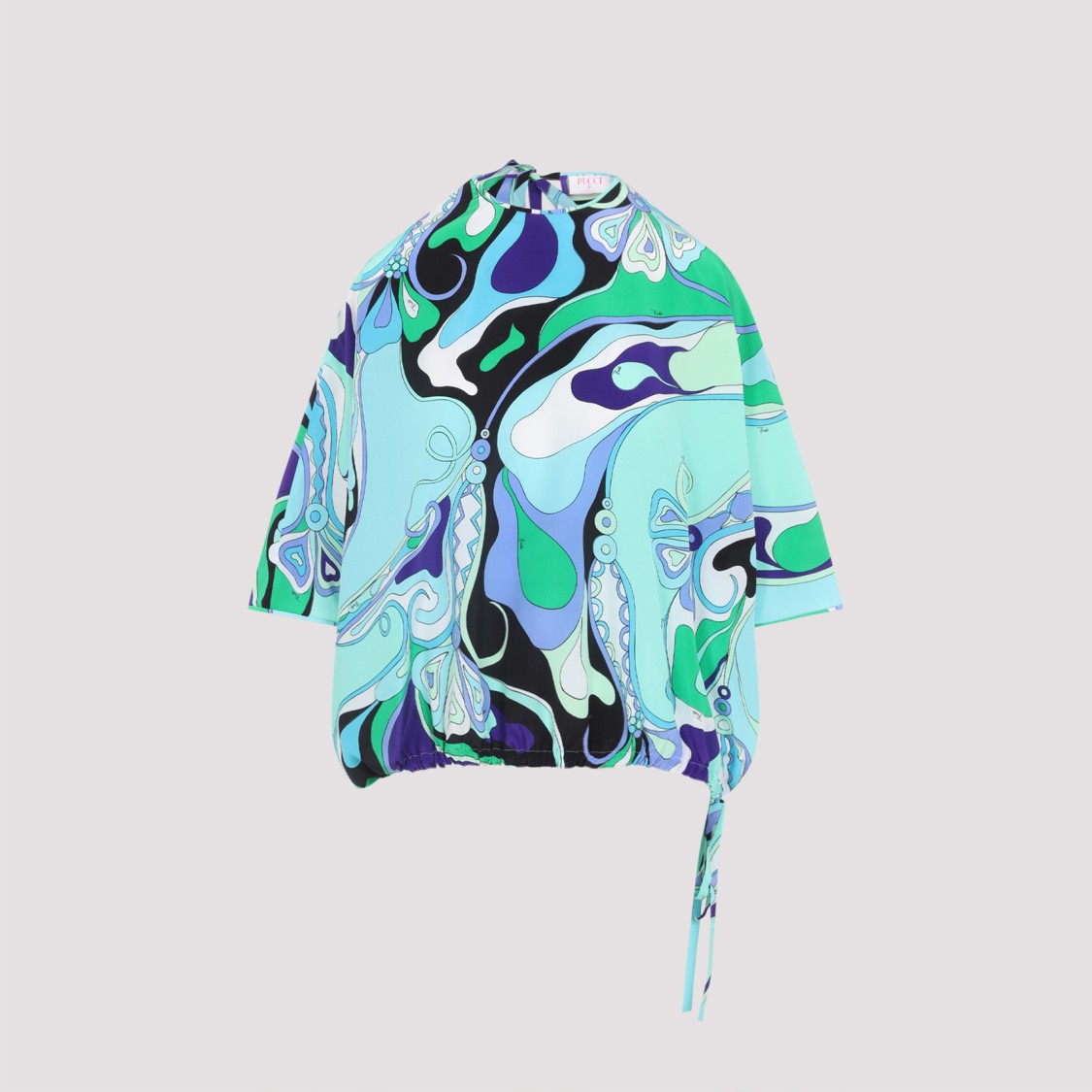 Pucci Orchidee Green And Lilac Silk Blouse