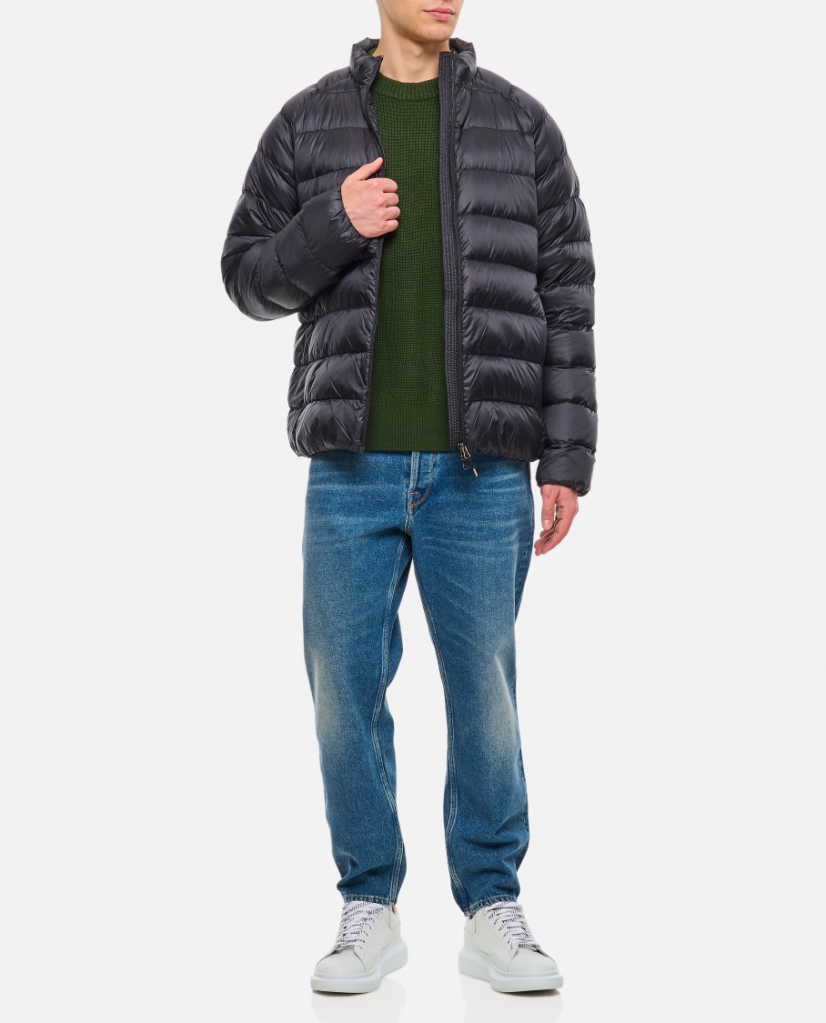 Pyrenex High Collar Puffer Quilted Jacket In Black