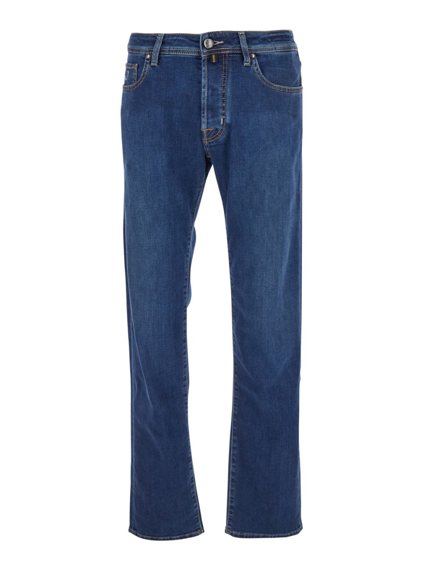 Shop Jacob Cohen Blue Stretch Denim Jeans