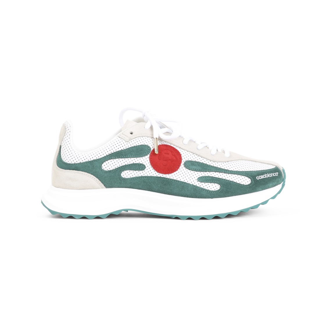 Casablanca Multicolour Sneakers With Green Suede Overlays In White