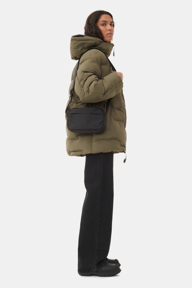 Ganni Black Tech Festival Bag With Adjustable Strap