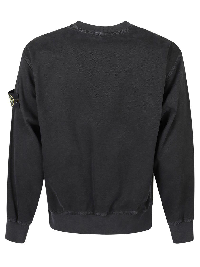 Stone Island Black Sweater With Signature Logo Patch In Black