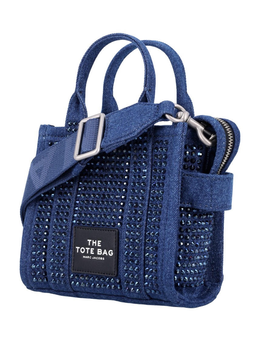 Shop Marc Jacobs The Crystal Denim Crossbody Tote Bag