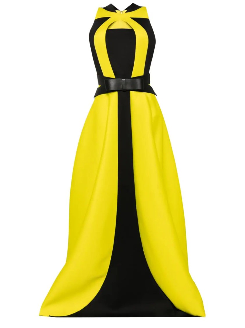Saiid Kobeisy Neoprene Dress With Contrasting Cuts In Black