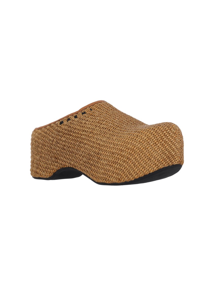 Marni Heel Sandals With Woven Texture Platform