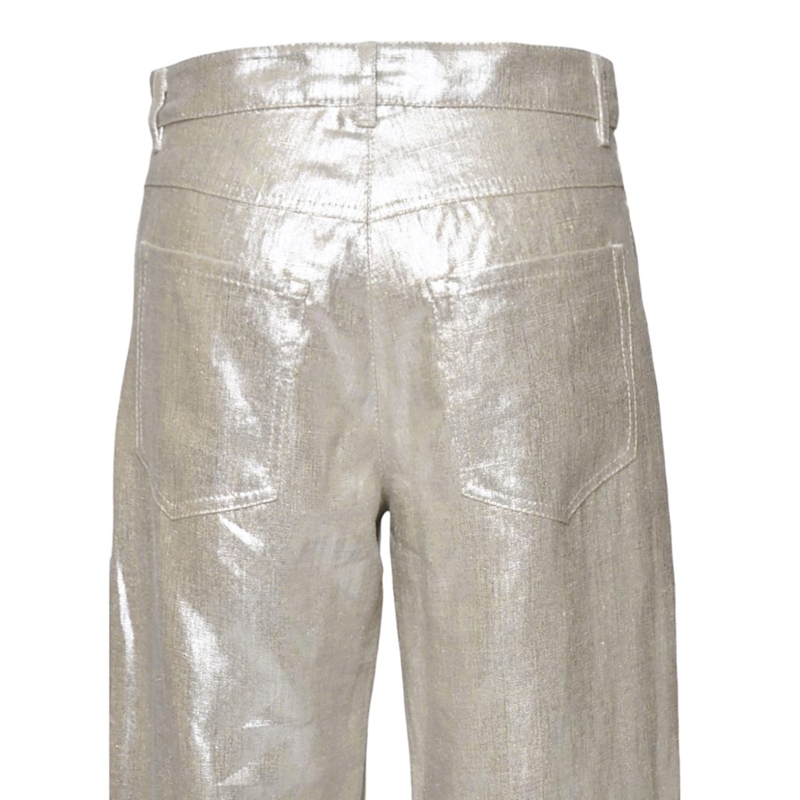 パンツ Max Mara Malika Trousers In Gold Laminated Linen Max Mara Malika Trousers In Gold Laminated Linen | THE LIST
