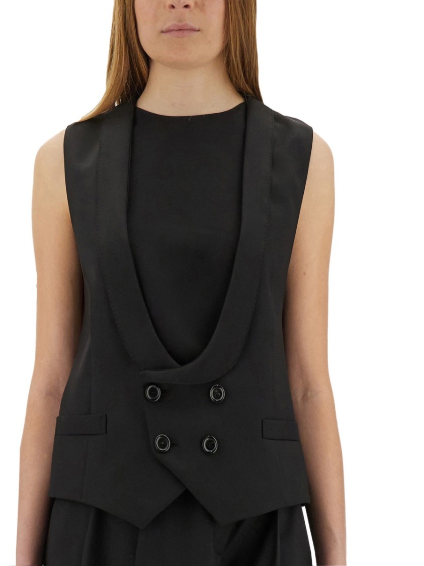Moschino Women Vest With Wide Neckline In Black