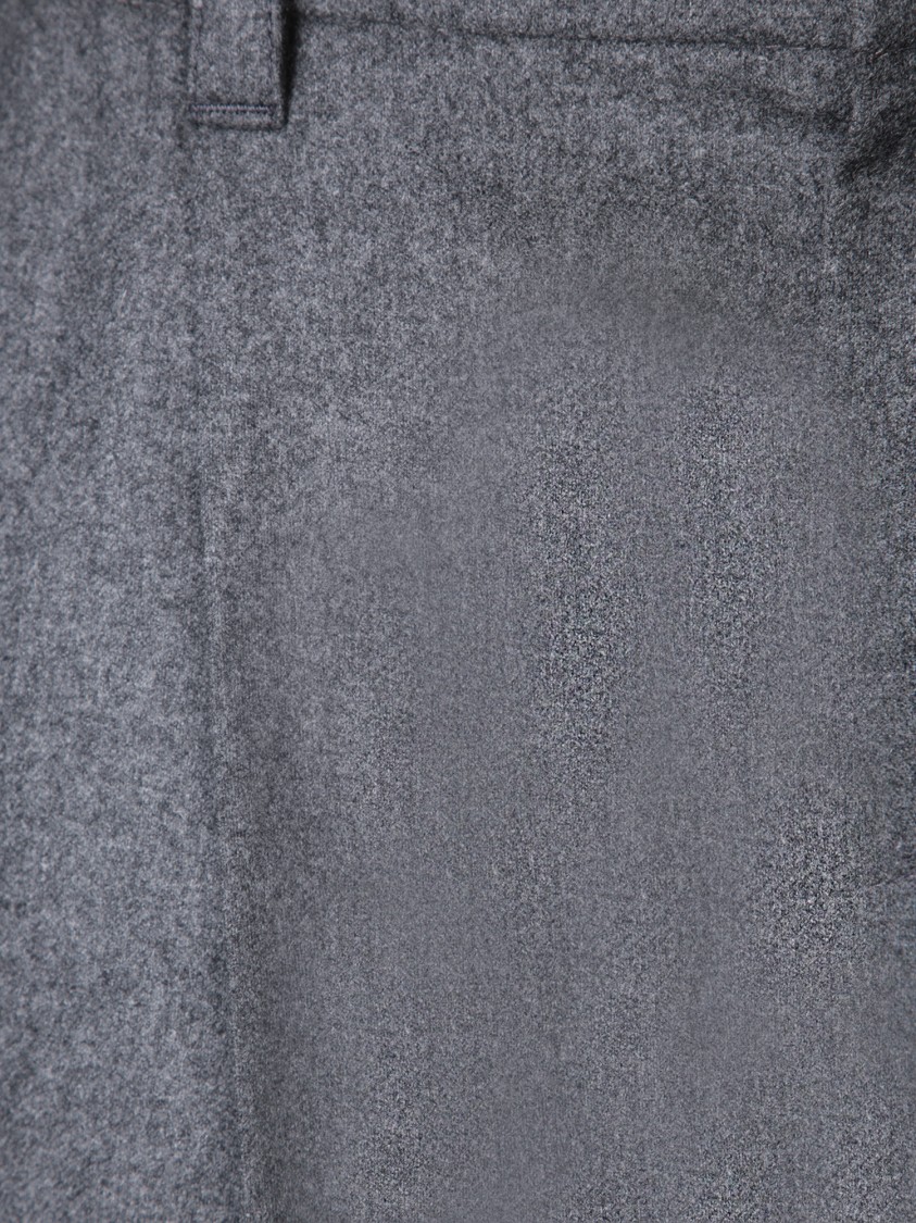 Brunello Cucinelli Grey Flannel Trousers With Pleats In Grey
