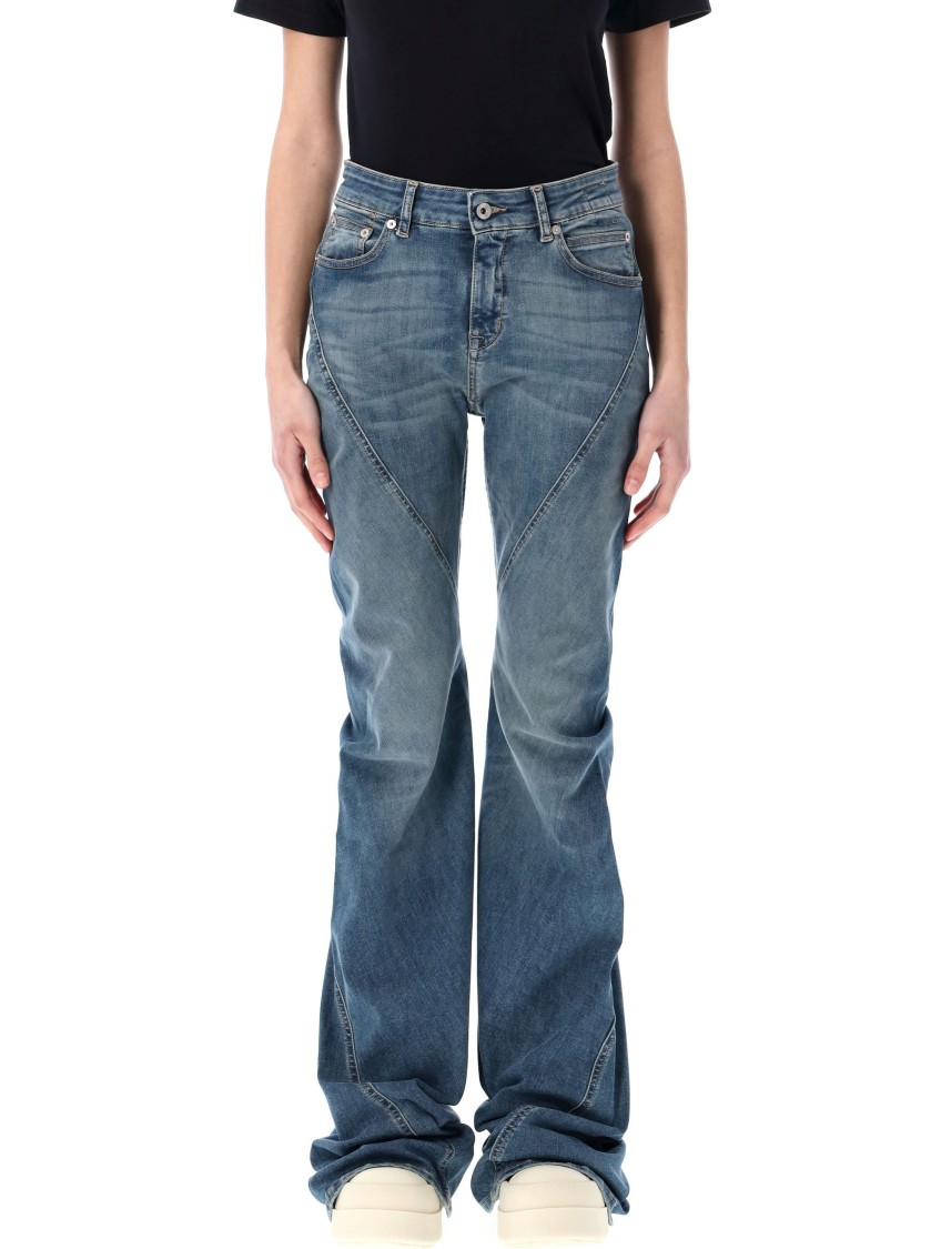 Rick Owens Drkshdw Bias Bootcut Jeans In Blue