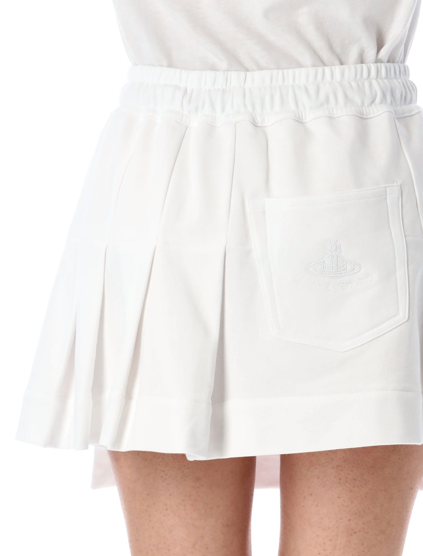 Vivienne Westwood Pleated Skirt With Drawstring And Pockets In White