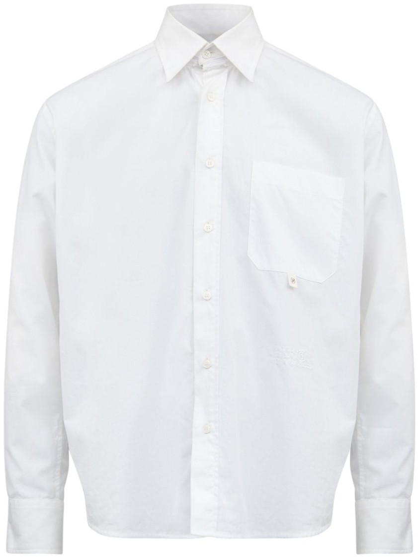 Mm6 Maison Margiela Detachable-collar Shirt In White