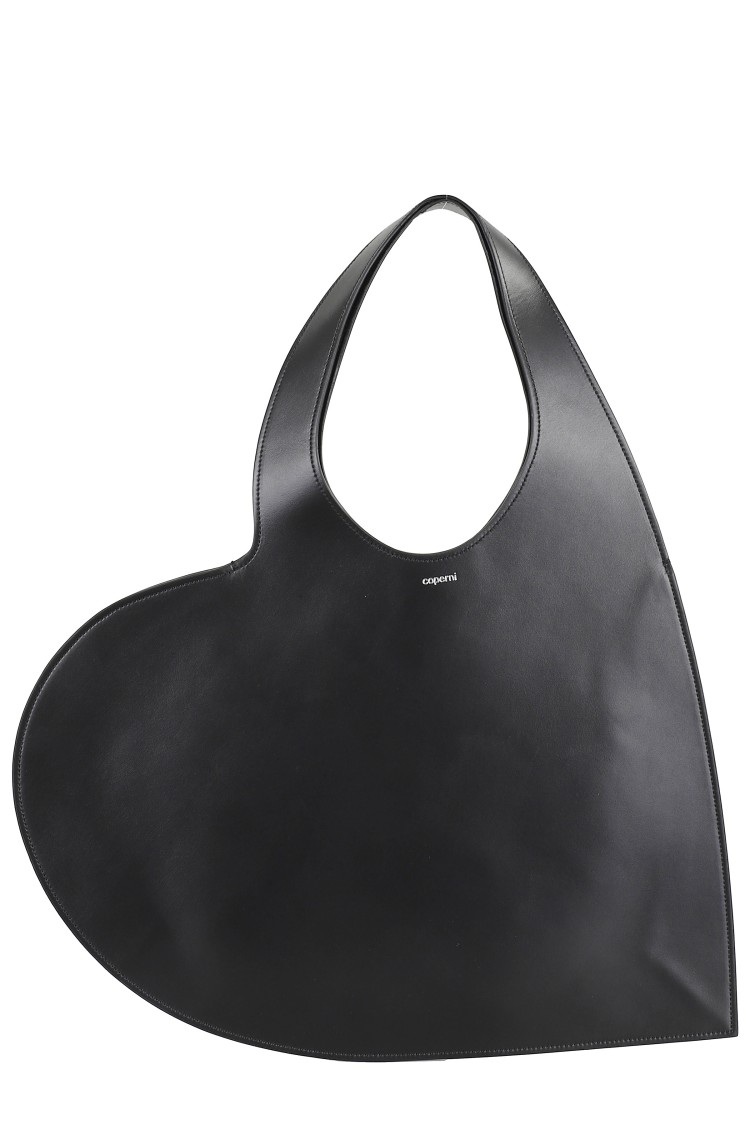 Coperni Double Heart Tote Bag In Black