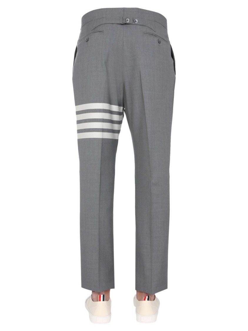 Shop Thom Browne Classic Pants With Martingale In Grey