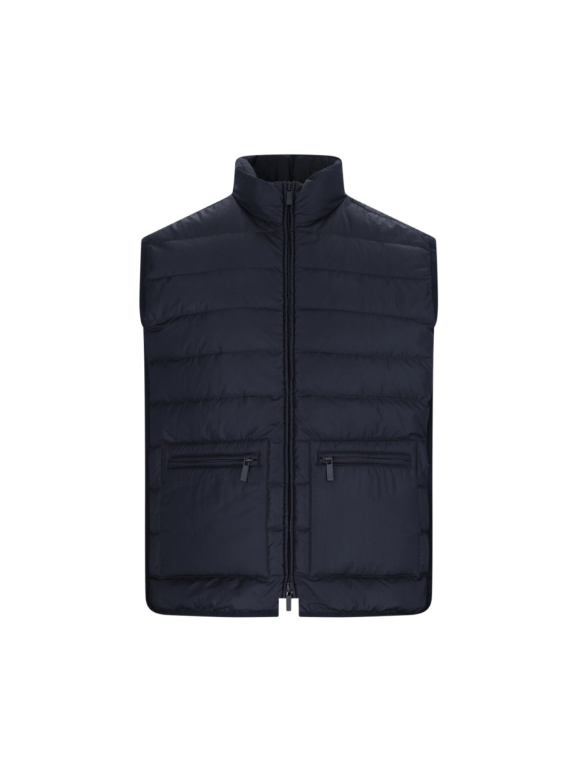 Thom Browne Down-feather Padded Gilet In Blue