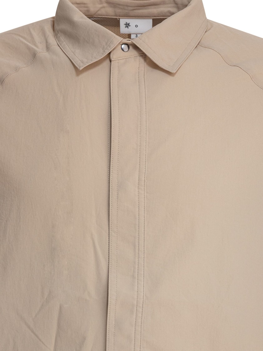 Goldwin Logo-embroidered Buttoned Shirt In Brown