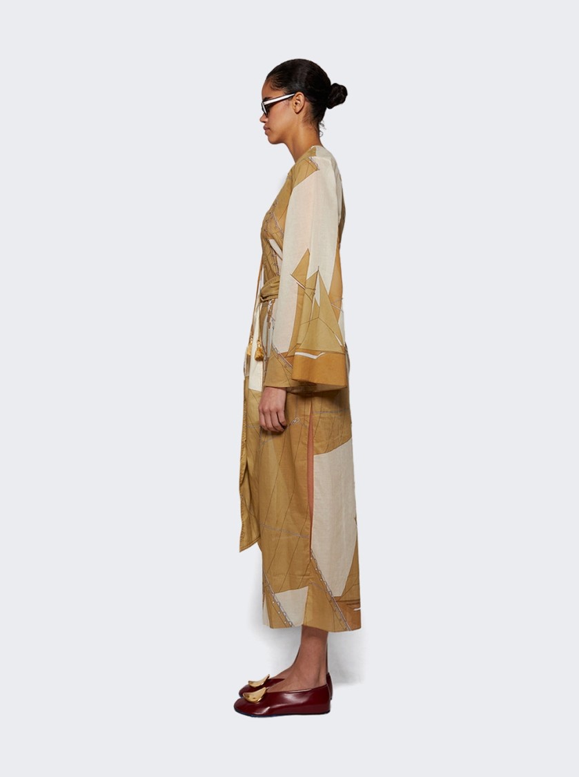 Shop Johanna Ortiz Aqua Cruiser Tunic Dress Sand And Ecru In Neutrals