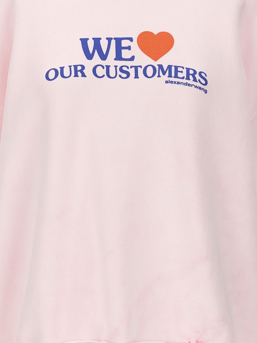 Alexander Wang 'we Love Our Customers' Sweatshirt In Pink