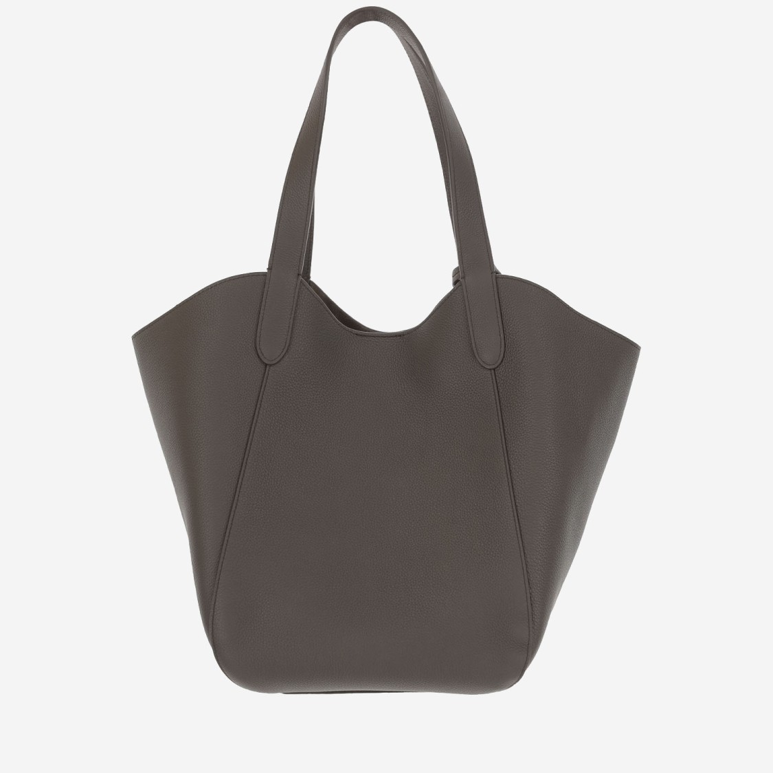 Giorgio Armani Leather Tote Bag With Logo In Brown