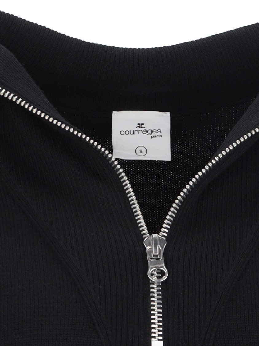 Courrèges Trucker Turtleneck Sweater In Black Wool Blend In Black