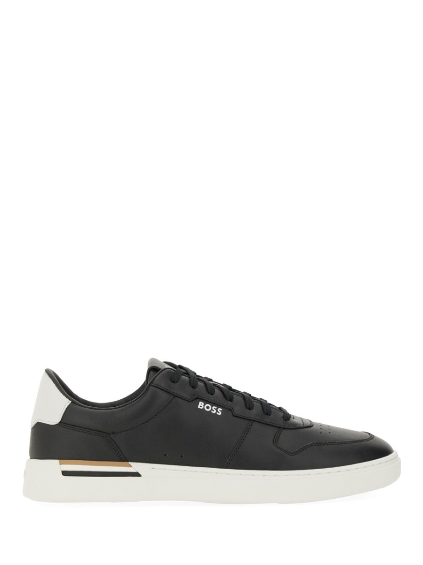 Hugo Boss Boss Sneaker In Pelle In Black
