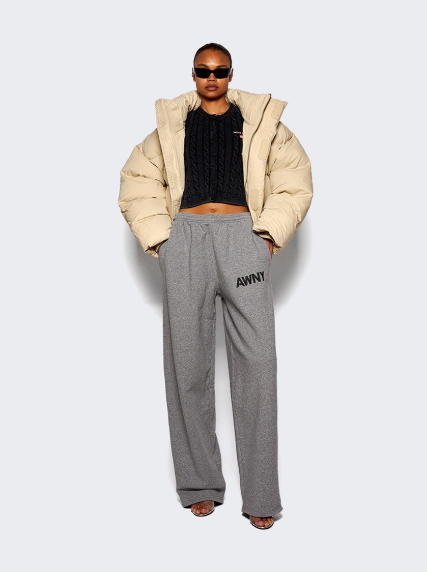 Alexander Wang T T By Alexander Wang Graphic Articulated Leg Sweatpant - Dark Heather Grey