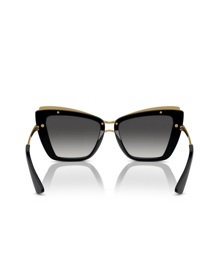 Dolce & Gabbana Cat Eye Sunglasses With Grey Gradient Lenses In Black
