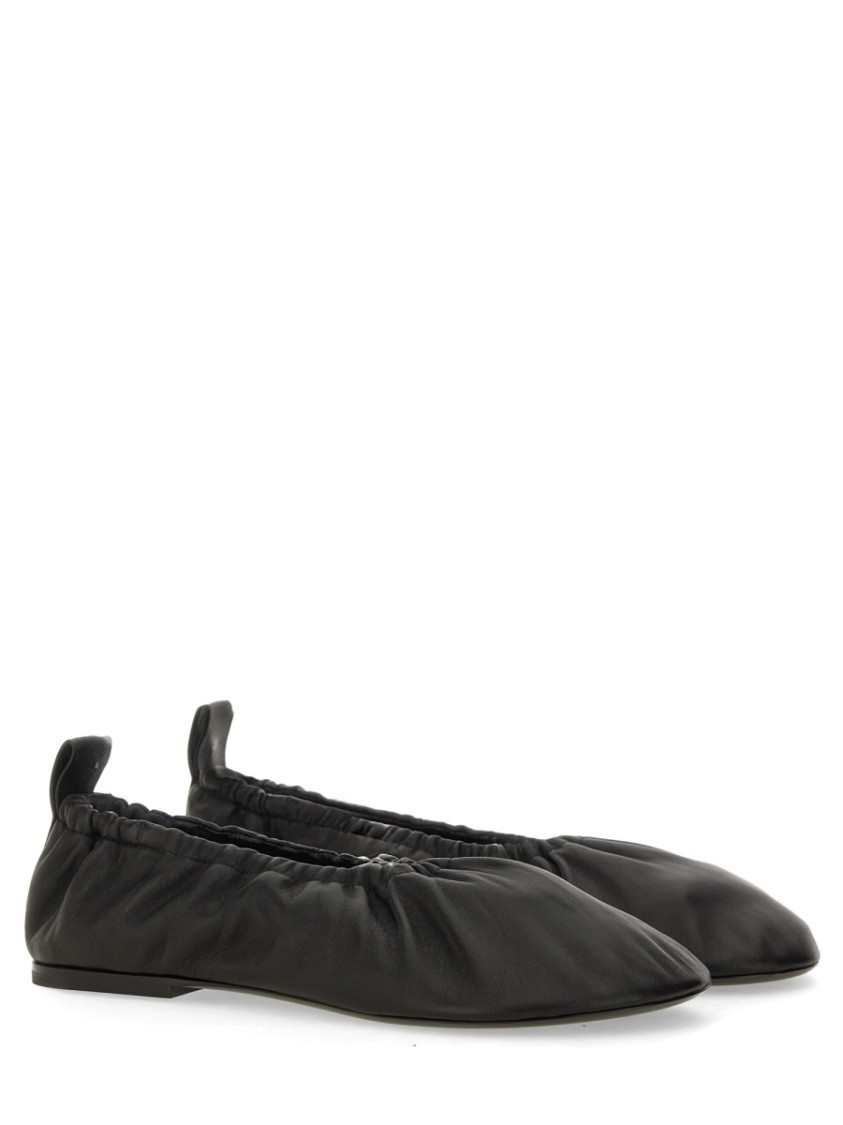 Jil Sander Nappa Ballerina Flats With Subtle Heel In Black
